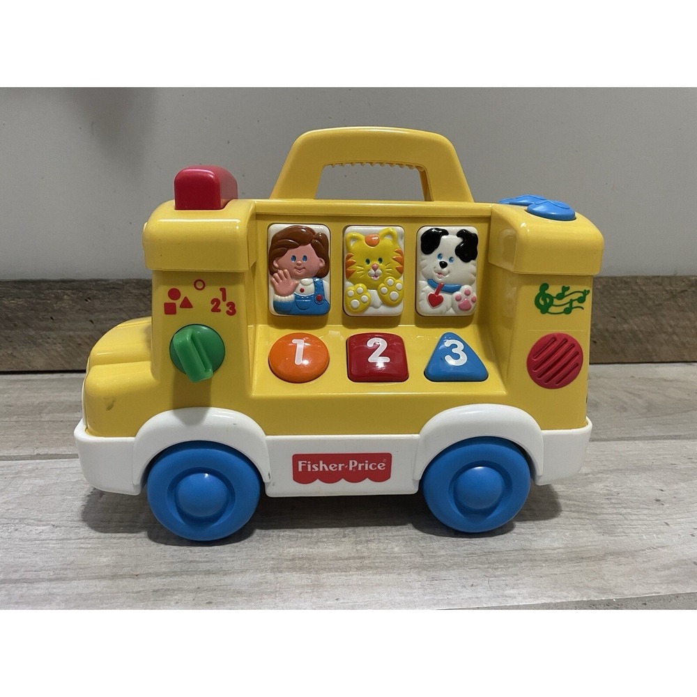 Vintage 1995 Fisher-Price Little People School‎ Sound Activity Bus #1116 (B4)